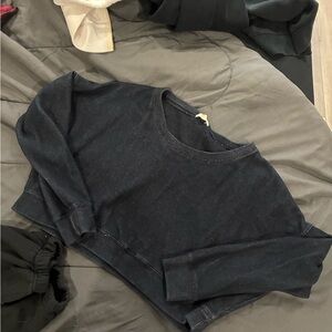 Love Black Cropped Knit Top